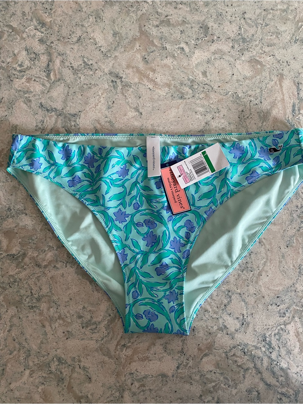 Vineyard Vines Aqua & Blue Floral Bikini Bottoms